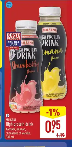 ALDI Milsani High protein drink aanbieding