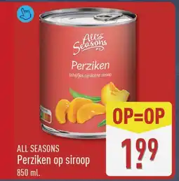 ALDI All Seasons Perziken op siroop aanbieding