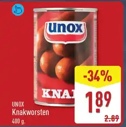ALDI Unox Knakworsten aanbieding