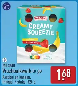ALDI Milsani vruchtenkwark to go aanbieding