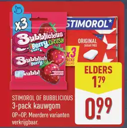ALDI Stimorol of bubblicious 3-pack kauwgom aanbieding