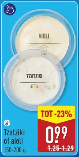 ALDI Tzatziki of aioli aanbieding