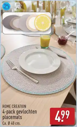 ALDI Home Creation 4-pack gevlochten placemats aanbieding