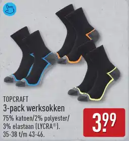 ALDI Topcraft 3-pack werksokken aanbieding