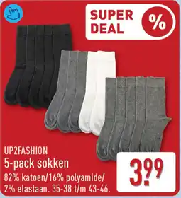 ALDI Up2fashion 5-pack sokken aanbieding
