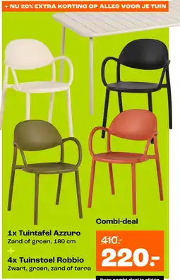 Kwantum Combi Deal Tuintafel Azzuro + Tuinstoel Robbio aanbieding