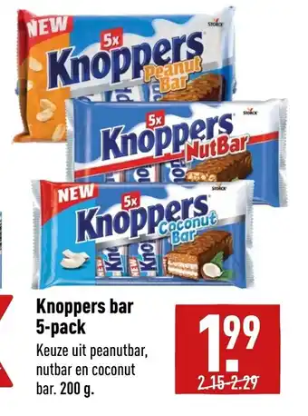 ALDI Knoppers bar 5-pack 200g aanbieding