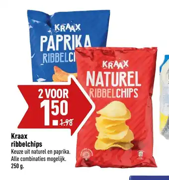 ALDI Kraax ribbelchips 250g aanbieding