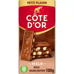 Jumbo Côte d'Or Melkchocolade Met Hele Hazelnoten 100g aanbieding