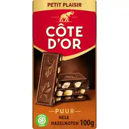 Jumbo Côte d'Or Pure Chocolade Met Hele Hazelnoten 100g aanbieding