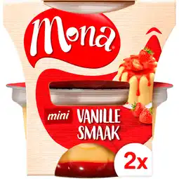 Jumbo Mona Mini Vanillesmaak Pudding met Aardbeiensaus aanbieding