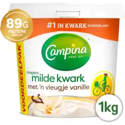 Jumbo Campina Magere Milde Kwark met 'n Vleugje Vanille Voordeelpak 1 kg aanbieding