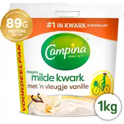 Jumbo Campina Magere Milde Kwark met 'n Vleugje Vanille Voordeelpak 1 kg aanbieding