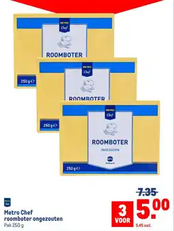 Makro Metro Chef roomboter ongezouten aanbieding