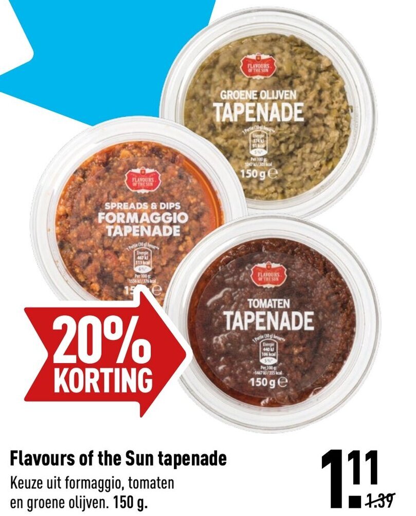 Flavours of the Sun tapenade 150g aanbieding bij ALDI