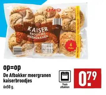 ALDI De afbakker meergranen kaiserbroodjes 6 x 50g aanbieding