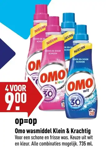 ALDI Omo wasmiddel klein & krachtig 735ml aanbieding