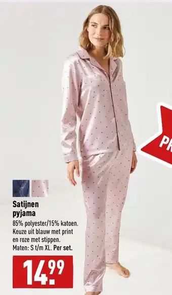 ALDI Satijnen pyjama aanbieding