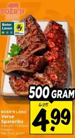 Vomar Voordeelmarkt Boer'n Land Verse Spareribs aanbieding