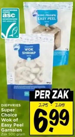 Vomar Voordeelmarkt Super Choice Wok of Easy Peel Garnalen aanbieding