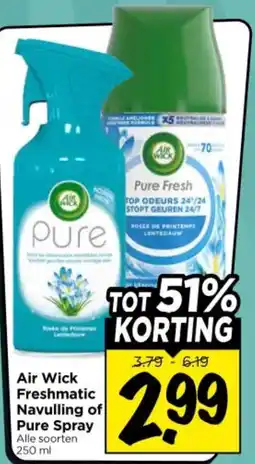 Vomar Voordeelmarkt Air Wick Freshmatic Navulling of Pure Spray aanbieding