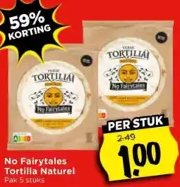 Vomar Voordeelmarkt No Fairytales Tortilla Naturel aanbieding