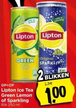 Vomar Voordeelmarkt Lipton Ice Tea Green Lemon of Sparkling aanbieding