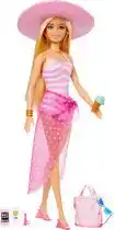 Bol.com Barbie Zonnehoed badpak Malibu - Met accessoires - Barbiepop aanbieding