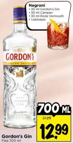 Vomar Voordeelmarkt Gordon's Gin aanbieding