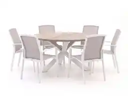 Kees Smit Forza Altea/ROUGH-Y ø150cm dining tuinset 7-delig stapelbaar aanbieding