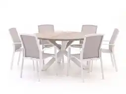 Kees Smit Forza Altea/ROUGH-Y ø150cm dining tuinset 7-delig stapelbaar aanbieding