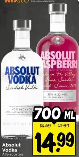 Vomar Voordeelmarkt Absolut Vodka aanbieding