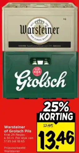 Vomar Voordeelmarkt Warsteiner of Grolsch Pils aanbieding