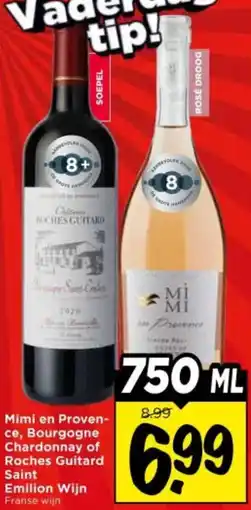 Vomar Voordeelmarkt Mimi en Provence, Bourgogne Chardonnay of Roches Guitard Saint Emilion Wijn aanbieding