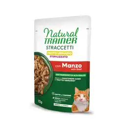 Zooplus 28x70g Natural Trainer Straccetti Urinary Sterilised Reepjes in saus met rundvlees, nat kattenvoer aanbieding