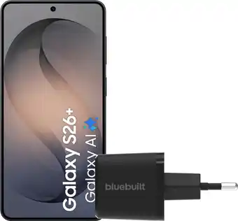 Coolblue Samsung Galaxy S26 Plus 512GB Zwart 5G + BlueBuilt Oplader 45 Watt Zwart aanbieding
