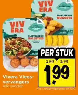 Vomar Voordeelmarkt Vivera Vlees- vervangers aanbieding