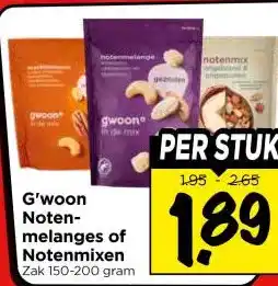 Vomar Voordeelmarkt G'woon Noten- melanges of Notenmixen aanbieding