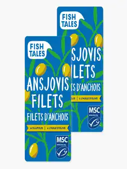 Flink Fish Tales Ansjovis olijfolie 45g 2x aanbieding