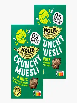 Flink Holie Crunchy Muesli 4 Nuts 400g 2x aanbieding