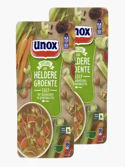Flink Unox Heldere Groente Soep 570ml 2x aanbieding
