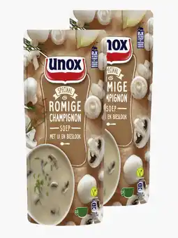 Flink Unox Romige Champignonsoep 570ml 2x aanbieding