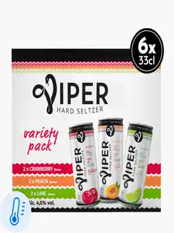 Flink Viper Hard seltzer variety 6-pack 4% 250ml aanbieding