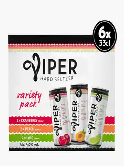 Flink Viper Hard seltzer variety 6-pack 4% 250ml aanbieding