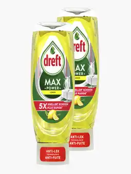 Flink Dreft Max power vloeibaar afwasmiddel citroen 450ml 2x aanbieding