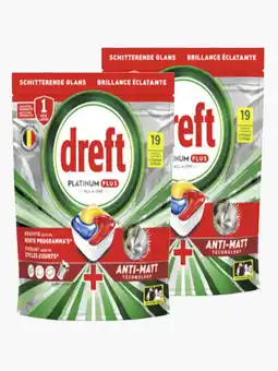 Flink Dreft Platinum plus vaatwascapsules citroen 19st 2x aanbieding