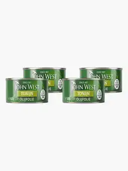 Flink John West Tonijnstukken in olijfolie 145g 4x aanbieding