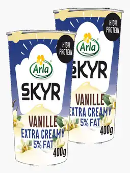 Flink Arla Skyr yoghurt vanille 5% vet 400g 2x aanbieding