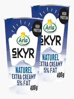 Flink Arla Skyr yoghurt naturel 5% vet 400g 2x aanbieding
