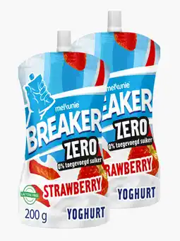 Flink Melkunie Breaker yoghurt aardbei zonder toegevoegde suikers 200g 2x aanbieding